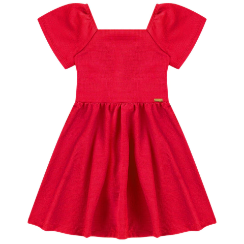RUSTIQUE VERMELHO TEXTURIZADO VESTIDO INFANTIL MENINA PRINCESA NATAL COM ABERTURA COSTAS