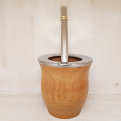 Mate camionero algarrobo con bombilla chata