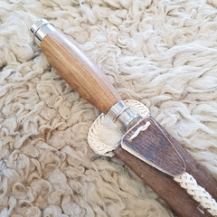 Cuchillo madera redonda y alpaca 14cm acero al carbono - comprar online