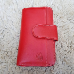 BILLETERA CUERO CON CIERRE Y SOLAPA - tienda online