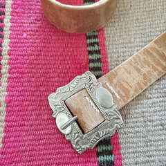 Cinto Hebilla de alpaca reina cuadrada