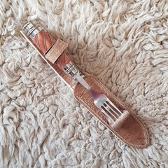 Juego comensal madera y alpaca gallonado en internet