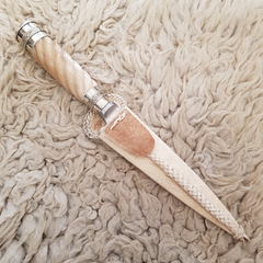 Cuchillo hueso gallonado y alpaca 14cm