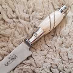 Cuchillo hueso y alpaca gallonado - Vuelta al Pago