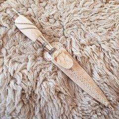 Cuchillo hueso y alpaca gallonado - comprar online