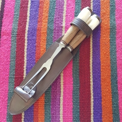 Juego asador hueso y madera - comprar online