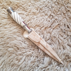 Cuchillo hueso y alpaca gallonado 14cm