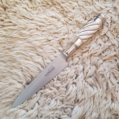 Cuchillo hueso y alpaca gallonado 14cm - comprar online