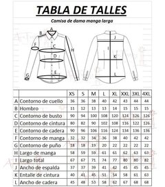Camisas Dama manga larga Talle M - tienda online