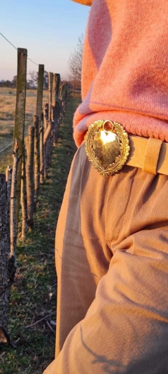 Cinto Hebillón de alpaca Corazón - comprar online