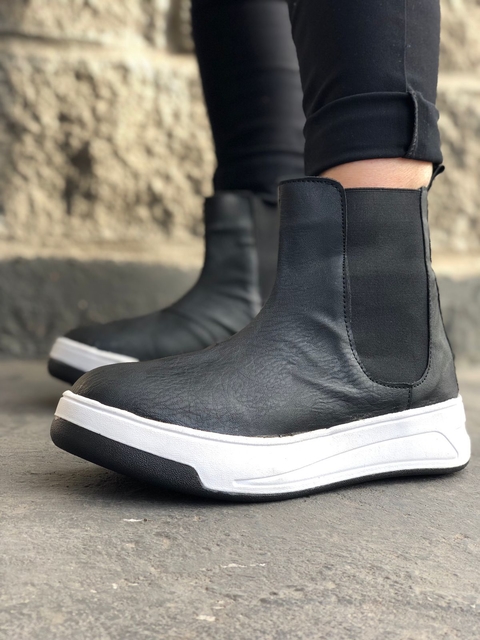 Zapatilla Botineta Mujer Elastizada Negro