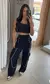 Conjunto top + calça detalhe corrente