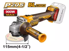 Imagen de Amoladora Inalámbrica 20V (1/2 115mm) con batería, maletín y accesorios