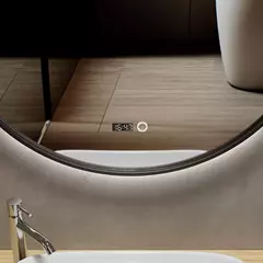 Imagen de Espejo LED Touch (Circular 80cm) con Reloj + indicador de temperatura