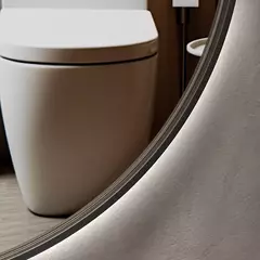 Espejo LED Touch (Circular 80cm) con Reloj + indicador de temperatura