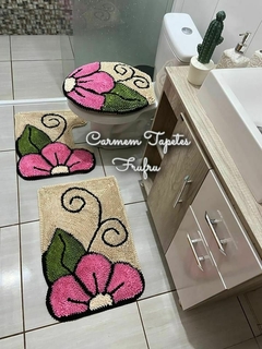 JOGO DE BANHEIRO 3 PEÇAS - MEIA FLOR - comprar online