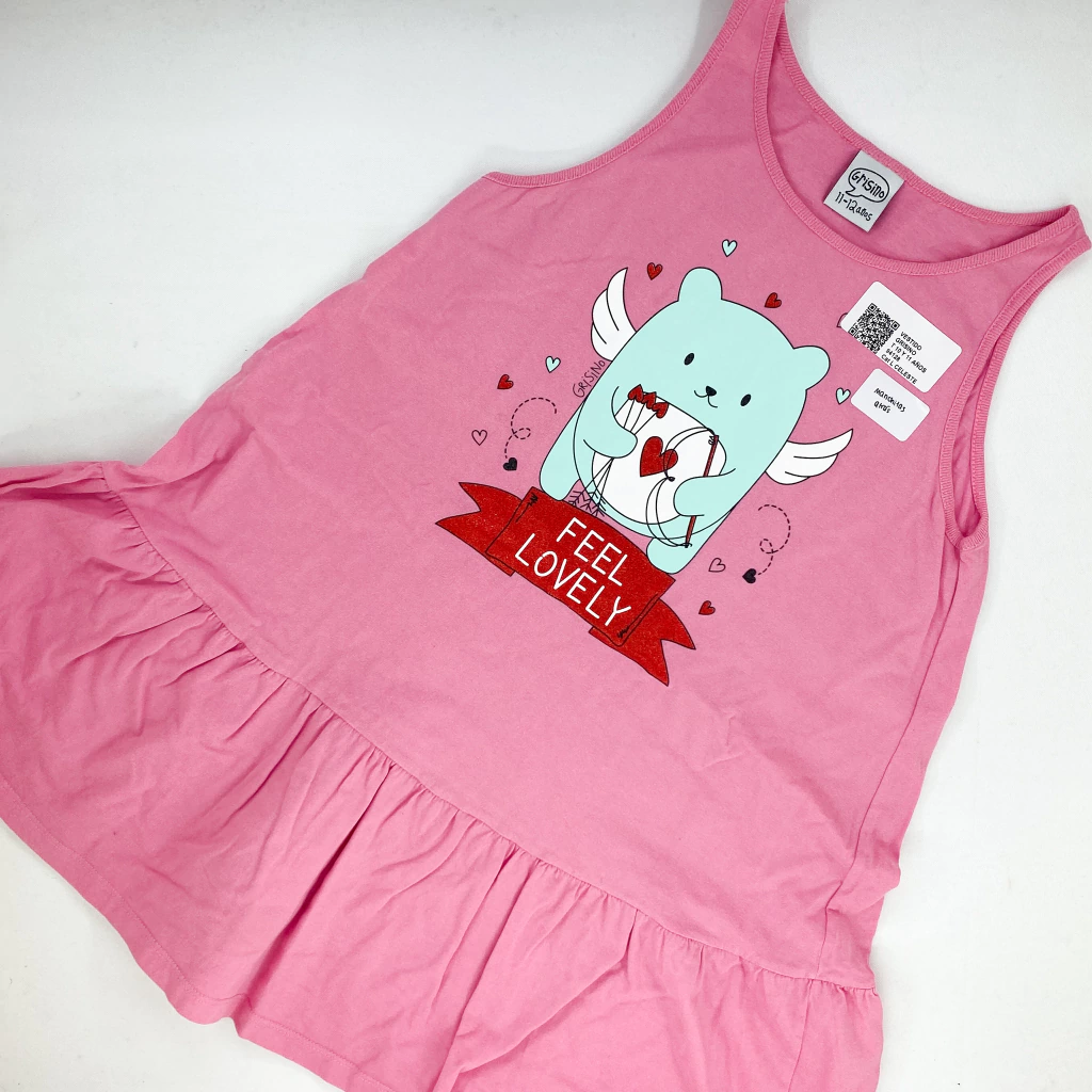 CON DETALLE / VESTIDO-GRISINO-T 11-12 AÑOS