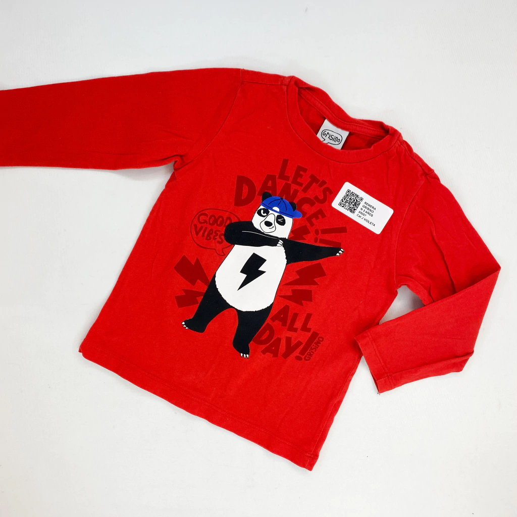 CON DETALLE / REMERA-GRISINO-T 3-4 AÑOS