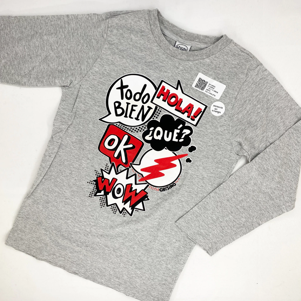 CON DETALLE / REMERA-GRISINO-T 11-12 AÑOS