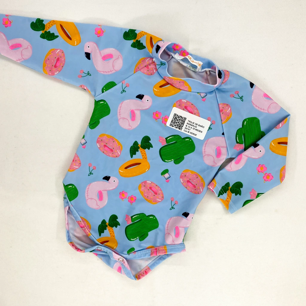 TRAJE DE BAÑO-NARANJO-T 3