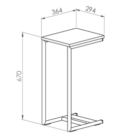 Imagen de Mesa De Arrime Mesita Lateral Auxiliar (Blanco y Roble)