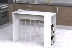 Barra Desayunador Con Estantes Blanco - comprar online