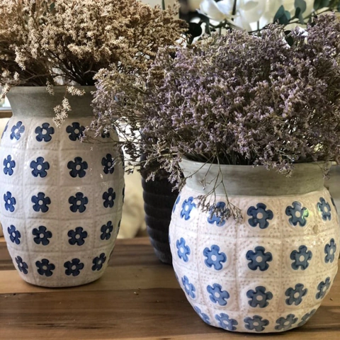 jarron porcelana florcitas - Rancho Deco