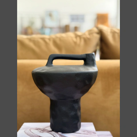 Jarrón ánfora terracota negro - comprar online