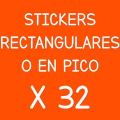 STICKER RECTANGULAR o EN PICO de 7x10cm - X32 - comprar online