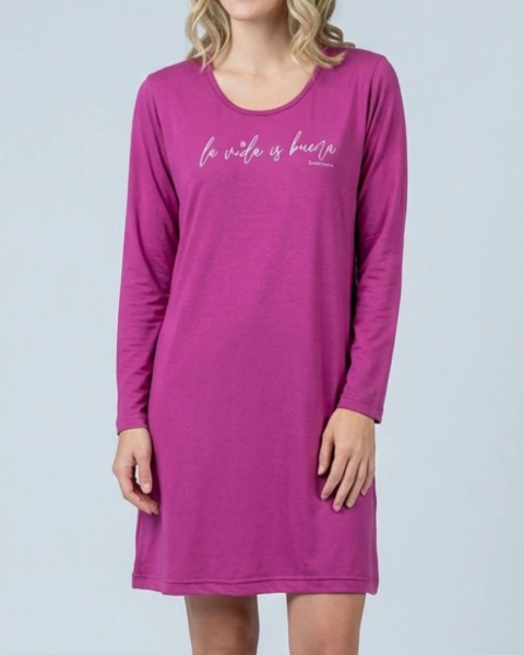 Camisón Susurro Art. 3048 Mujer manga larga estampa "la vida es buena" T. 1