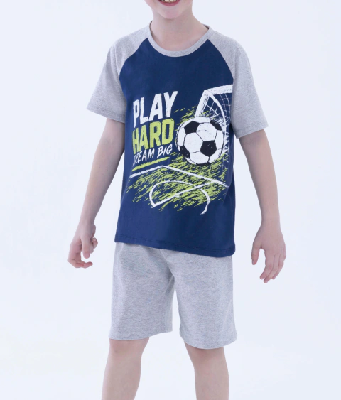 Pijama Lencatex Art. 27960 Nene manga corta y short algodón estampado "play hard" T. 4 al 16