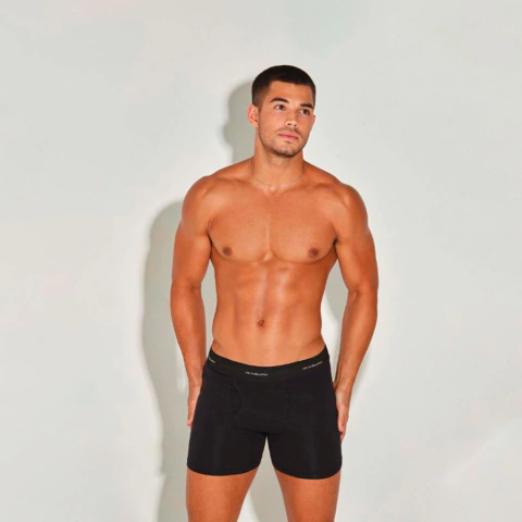 Boxer Acrobata Art. 05 Algodón y lycra con elástico visible liso con bragueta T. M al 3XL Pack x3 - comprar online