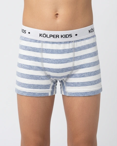 Boxer Kolper Art. 3700 Niños algodon rayado elastico visible T. 1 al 6