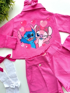 Imagem do Conjunto Stitch Pink Veludo