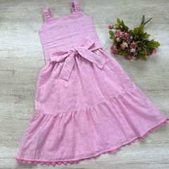 Vestido Rosa Laise 100% Algodão