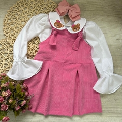 Conjunto Salopete Veludo + Camisa Gola Ursinhos na internet