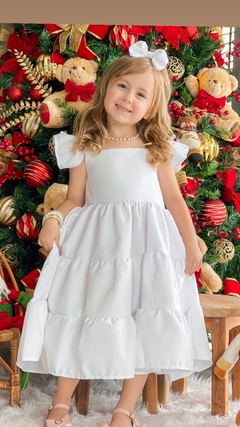 Vestido Valeria Branco (Acompanha Laço de Cabelo)