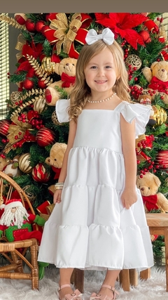 Vestido Valeria Branco (Acompanha Laço de Cabelo) - comprar online