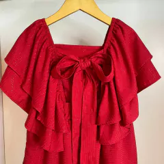 Vestido Vermelho Babado Viscose Shine na internet