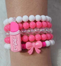 Kit 5 Pulseiras Rosa Make
