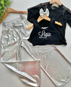 Conjunto 3 Peças Antonela com Nome Personalizado (Acompanha Laço de Cabelo) - comprar online