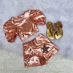 Conjunto Estrela Metalizado Manga Princesa - comprar online