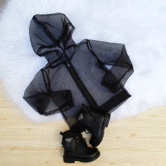Jaqueta Bomber Organza Preta