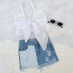 Saia Jeans Destroyed Duas Cores - comprar online