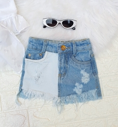 Saia Jeans Destroyed Duas Cores