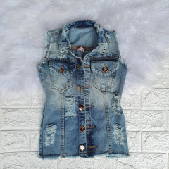 Maxi Colete Jeans Destroyed