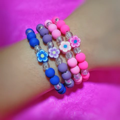 Kit 4 Pulseiras Florzinhas