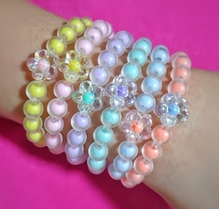 Kit 6 Pulseiras Candy Colors Florzinhas