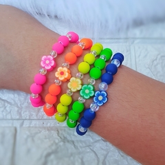 Kit 5 Pulseiras Neon Cores Pop It