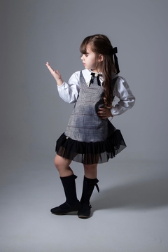 Vestido Manga Longa Xadrez